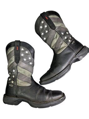 Rebel by Durango Men's Faded Black Flag Western Boot Square Toe Size 10